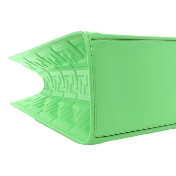 Fendi Sunshine Medium Plexi FF Embossed Leather Tote Edamame - Picture 5 of 12